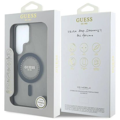 Guess Rhinestones Printed Classic Logo MagSafe Samsung Galaxy S25 Ultra case black_7