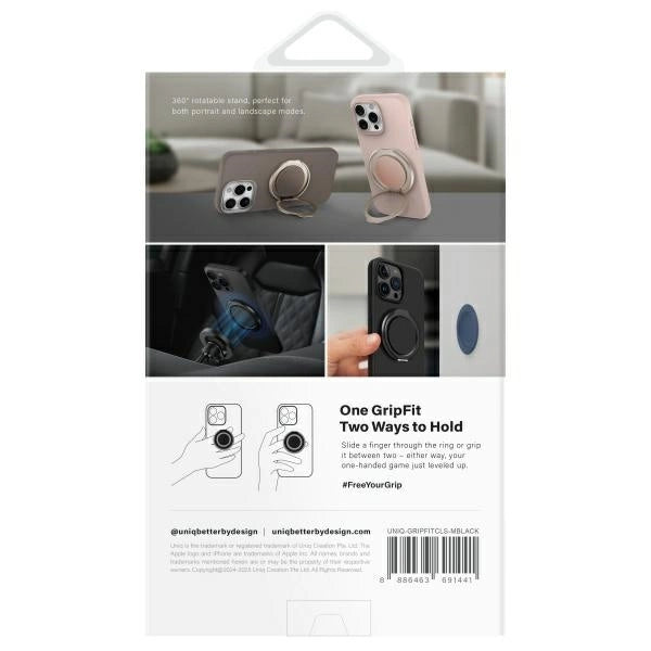 Uniq Gripfit 360 Magnetic Mount&amp;Kickstand Magnetic Holder black/midnight black_2