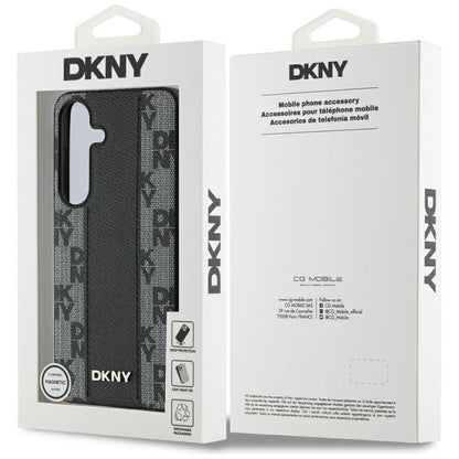 DKNY Leather Checkered Pattern MagSafe Case for Samsung Galaxy S25 Black_7