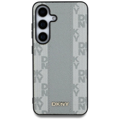 DKNY Leather Checkered Pattern MagSafe case for Samsung Galaxy S25 taupe_2