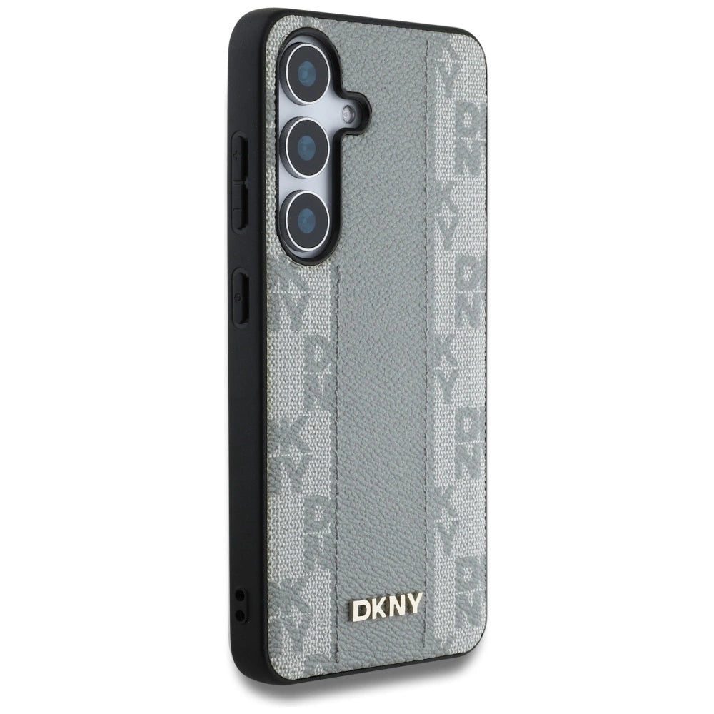 DKNY Leather Checkered Pattern MagSafe case for Samsung Galaxy S25 taupe_3