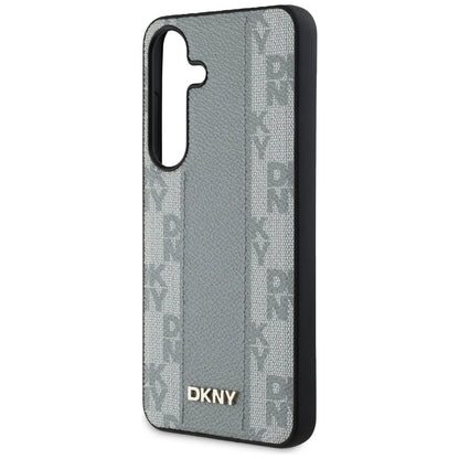 DKNY Leather Checkered Pattern MagSafe case for Samsung Galaxy S25 taupe_5