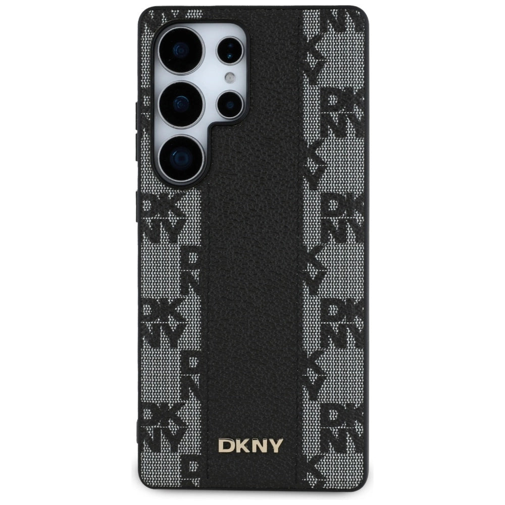 DKNY Leather Checkered Pattern MagSafe Case for Samsung Galaxy S25 Ultra Black_2