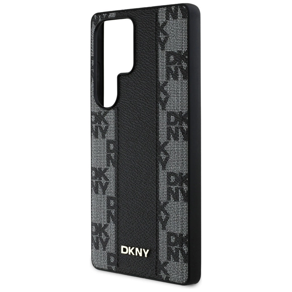 DKNY Leather Checkered Pattern MagSafe Case for Samsung Galaxy S25 Ultra Black_5