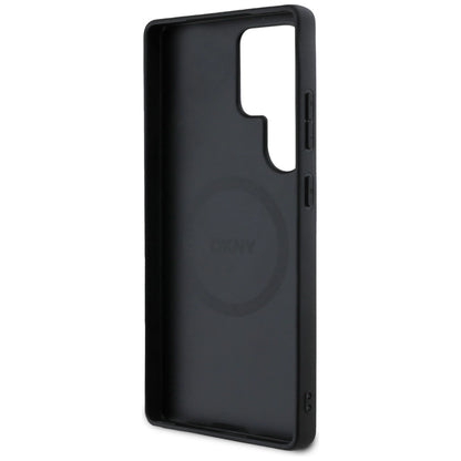 DKNY Leather Checkered Pattern MagSafe Case for Samsung Galaxy S25 Ultra Black_6