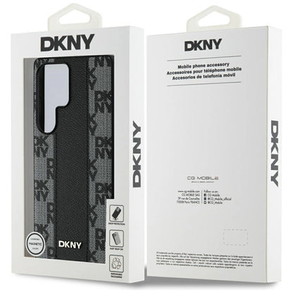 DKNY Leather Checkered Pattern MagSafe Case for Samsung Galaxy S25 Ultra Black_7