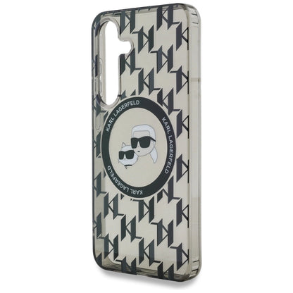 Case Karl Lagerfeld Button Karl&amp;Choupette Heads On KL Pattern MagSafe Samsung Galaxy S25 black_5