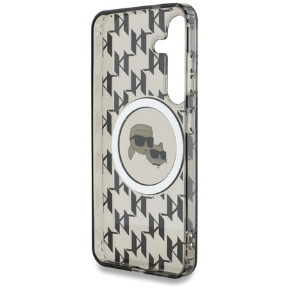Case Karl Lagerfeld Button Karl&amp;Choupette Heads On KL Pattern MagSafe Samsung Galaxy S25 black_6
