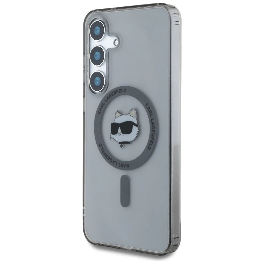 Karl Lagerfeld Button Choupette Head Printed Logo MagSafe Samsung Galaxy S25 case black_1