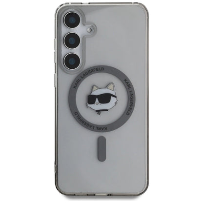 Karl Lagerfeld Button Choupette Head Printed Logo MagSafe Samsung Galaxy S25 case black_2