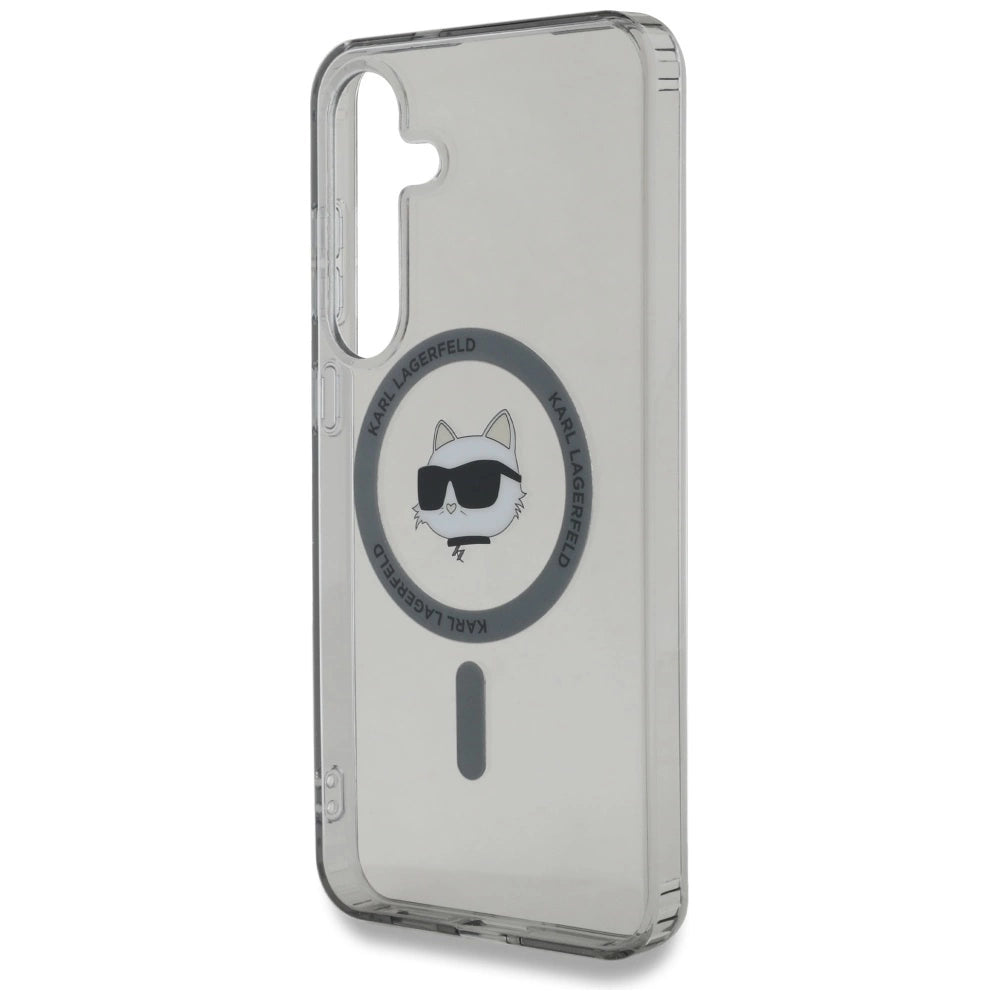 Karl Lagerfeld Button Choupette Head Printed Logo MagSafe Samsung Galaxy S25 case black_5