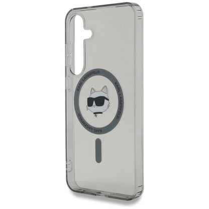 Karl Lagerfeld Button Choupette Head Printed Logo MagSafe Samsung Galaxy S25 case black_5