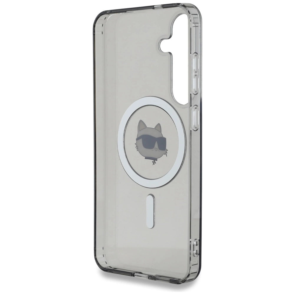 Karl Lagerfeld Button Choupette Head Printed Logo MagSafe Samsung Galaxy S25 case black_6