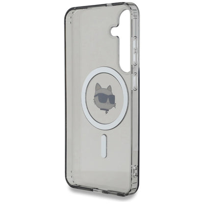 Karl Lagerfeld Button Choupette Head Printed Logo MagSafe Samsung Galaxy S25 case black_6
