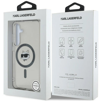 Karl Lagerfeld Button Choupette Head Printed Logo MagSafe Samsung Galaxy S25 case black_7