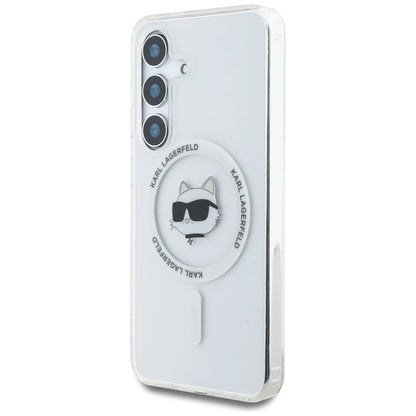 Case Karl Lagerfeld Button Choupette Head Printed Logo MagSafe Samsung Galaxy S25 Plus white_1