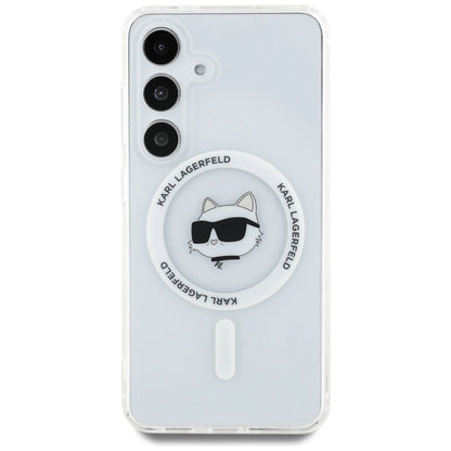 Case Karl Lagerfeld Button Choupette Head Printed Logo MagSafe Samsung Galaxy S25 Plus white_2
