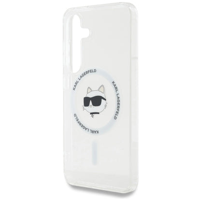 Case Karl Lagerfeld Button Choupette Head Printed Logo MagSafe Samsung Galaxy S25 Plus white_5