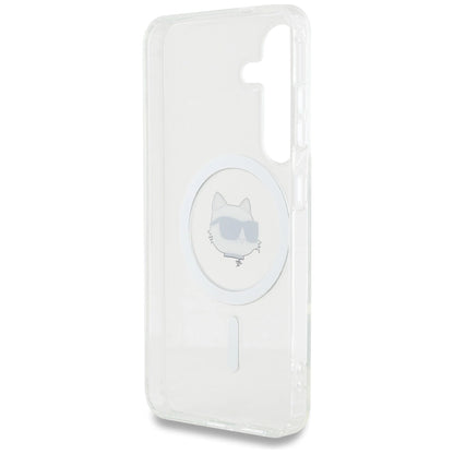 Case Karl Lagerfeld Button Choupette Head Printed Logo MagSafe Samsung Galaxy S25 Plus white_6