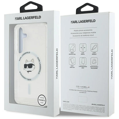 Case Karl Lagerfeld Button Choupette Head Printed Logo MagSafe Samsung Galaxy S25 Plus white_7