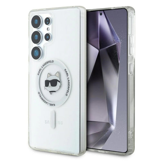 Case Karl Lagerfeld Button Choupette Head Printed Logo MagSafe Samsung Galaxy S25 Ultra white_0