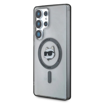 Karl Lagerfeld Button Choupette Head Printed Logo MagSafe Samsung Galaxy S25 Ultra case black_1