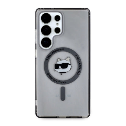 Karl Lagerfeld Button Choupette Head Printed Logo MagSafe Samsung Galaxy S25 Ultra case black_2