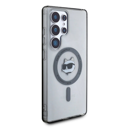 Karl Lagerfeld Button Choupette Head Printed Logo MagSafe Samsung Galaxy S25 Ultra case black_3