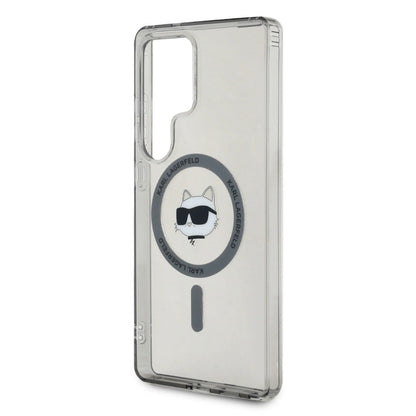 Karl Lagerfeld Button Choupette Head Printed Logo MagSafe Samsung Galaxy S25 Ultra case black_5