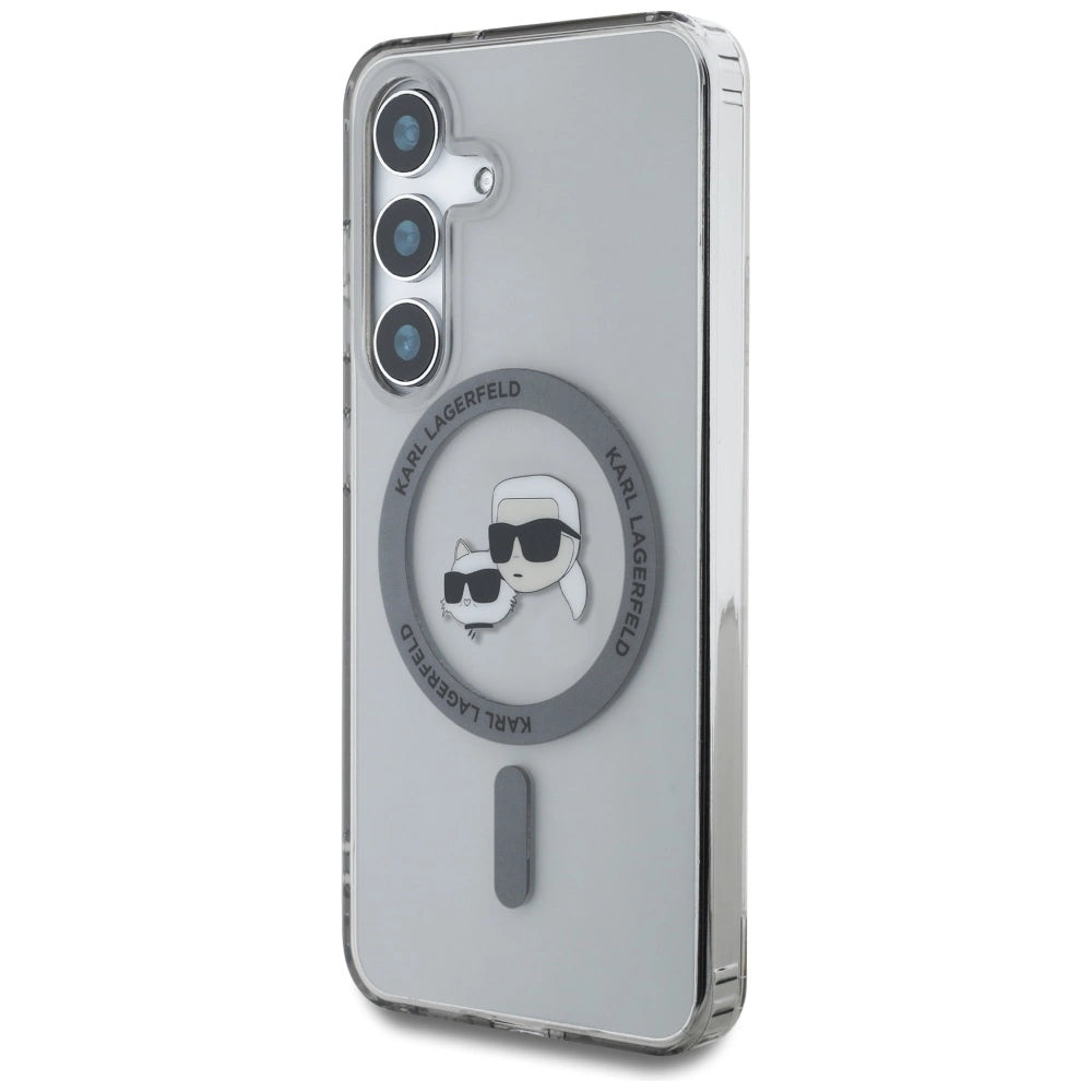 Karl Lagerfeld Button Karl &amp; Choupette Heads Printed Logo MagSafe Samsung Galaxy S25 Plus case black_1