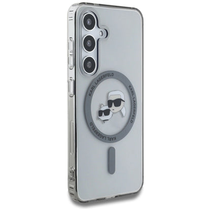 Karl Lagerfeld Button Karl &amp; Choupette Heads Printed Logo MagSafe Samsung Galaxy S25 Plus case black_3
