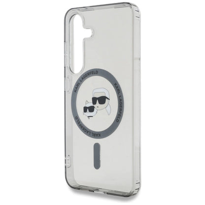 Karl Lagerfeld Button Karl &amp; Choupette Heads Printed Logo MagSafe Samsung Galaxy S25 Plus case black_5