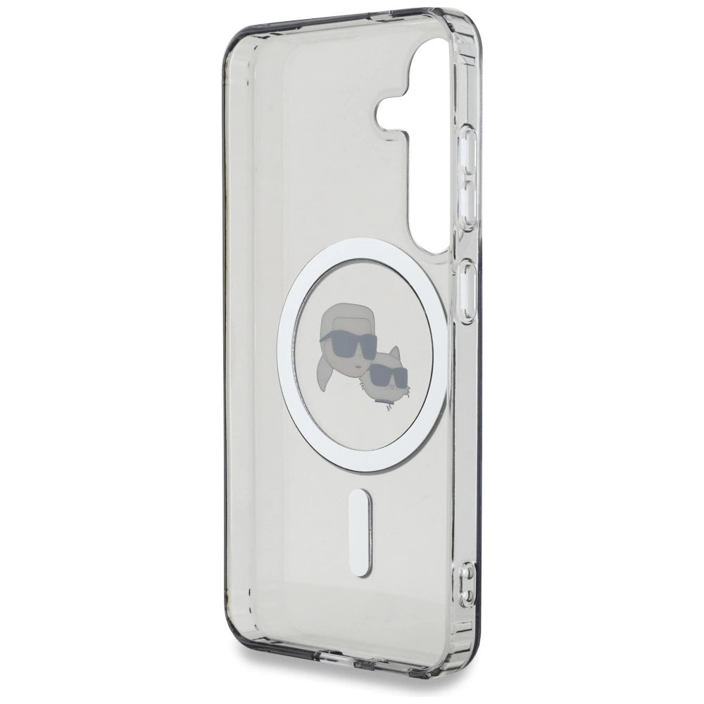 Karl Lagerfeld Button Karl &amp; Choupette Heads Printed Logo MagSafe Samsung Galaxy S25 Plus case black_6