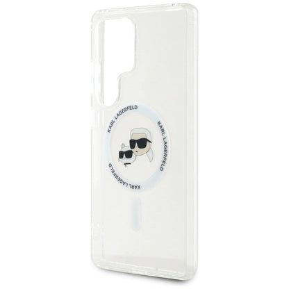 Case Karl Lagerfeld Button Karl &amp; Choupette Heads Printed Logo MagSafe Samsung Galaxy S25 Ultra white_5