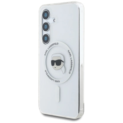 Case Karl Lagerfeld Button Karl Head Printed Logo MagSafe Samsung Galaxy S25 white_1