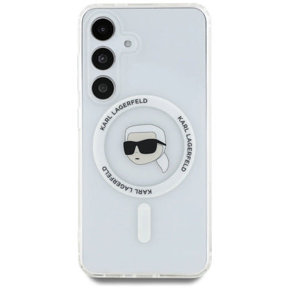 Case Karl Lagerfeld Button Karl Head Printed Logo MagSafe Samsung Galaxy S25 white_2