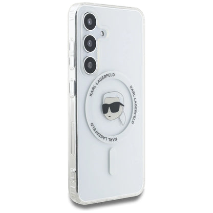 Case Karl Lagerfeld Button Karl Head Printed Logo MagSafe Samsung Galaxy S25 white_3