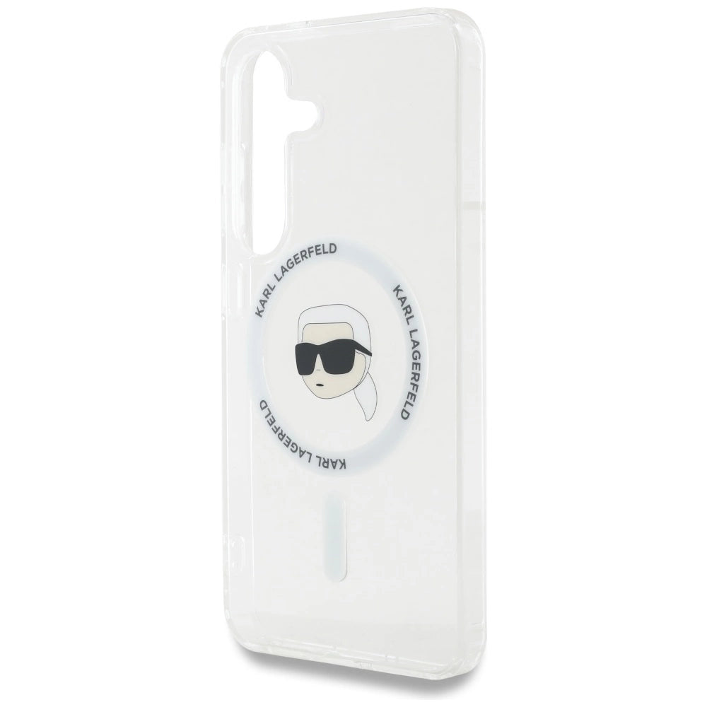 Case Karl Lagerfeld Button Karl Head Printed Logo MagSafe Samsung Galaxy S25 white_5