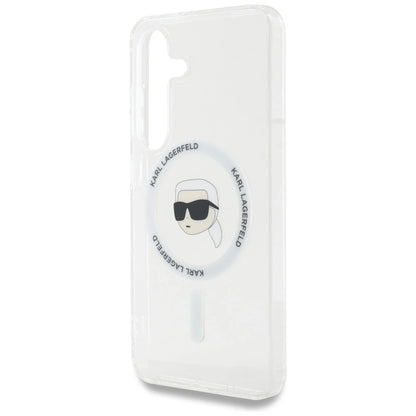 Case Karl Lagerfeld Button Karl Head Printed Logo MagSafe Samsung Galaxy S25 white_5