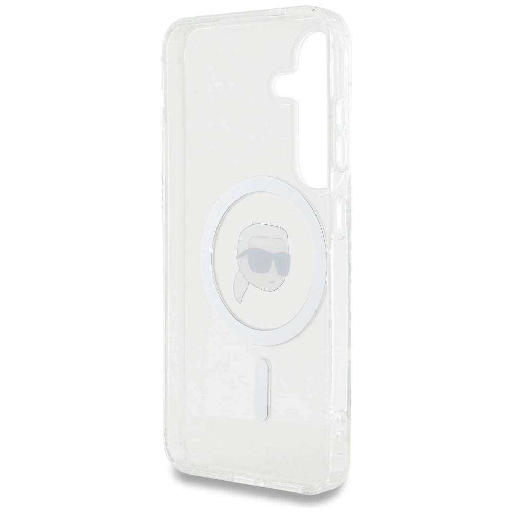 Case Karl Lagerfeld Button Karl Head Printed Logo MagSafe Samsung Galaxy S25 white_6