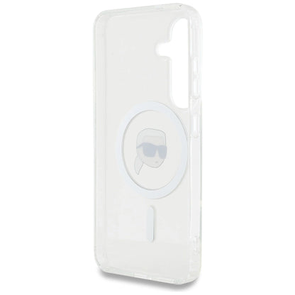 Case Karl Lagerfeld Button Karl Head Printed Logo MagSafe Samsung Galaxy S25 white_6