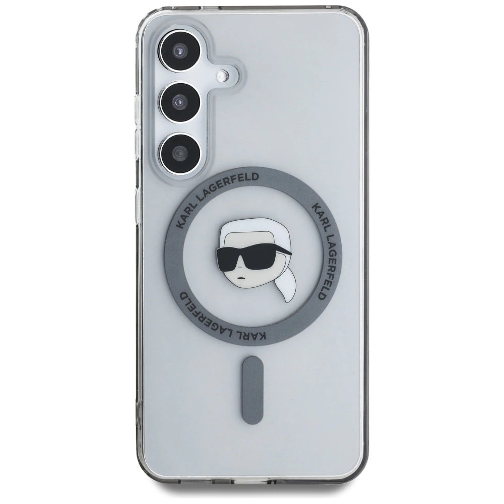 Case Karl Lagerfeld Button Karl Head Printed Logo MagSafe Samsung Galaxy S25 black_2