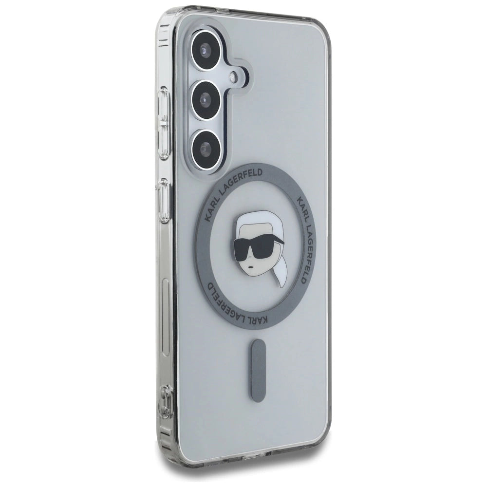 Case Karl Lagerfeld Button Karl Head Printed Logo MagSafe Samsung Galaxy S25 black_3