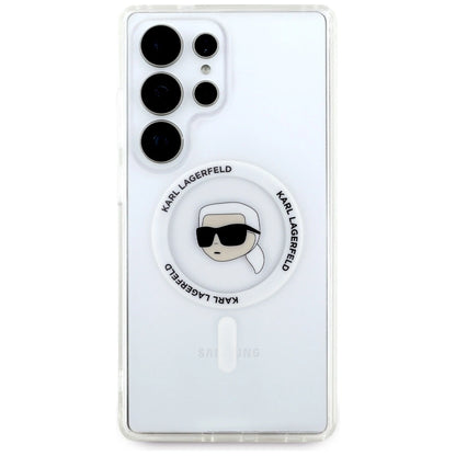 Case Karl Lagerfeld Button Karl Head Printed Logo MagSafe Samsung Galaxy S25 Ultra white_2