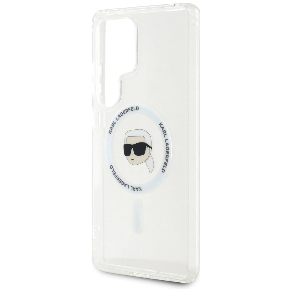 Case Karl Lagerfeld Button Karl Head Printed Logo MagSafe Samsung Galaxy S25 Ultra white_5