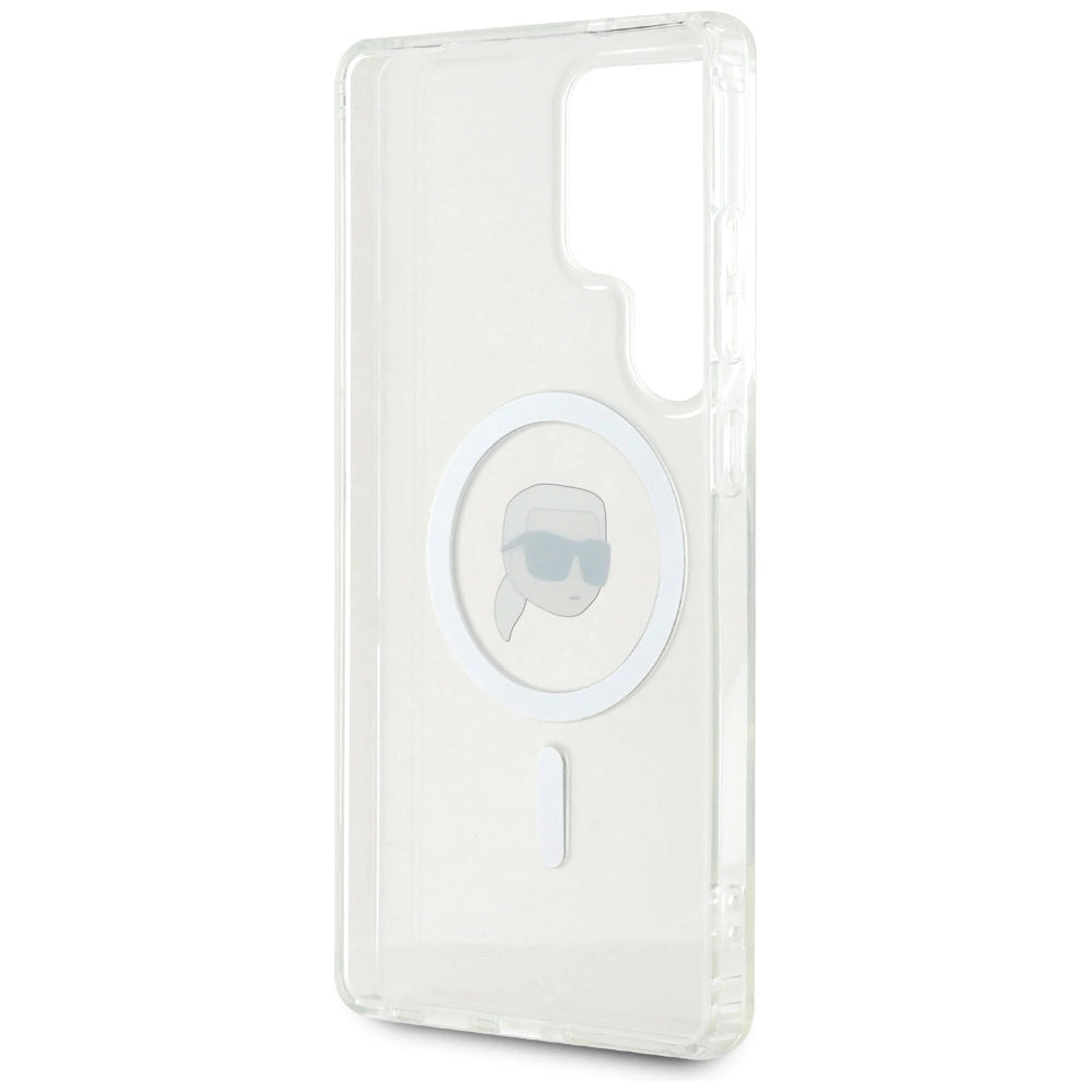Case Karl Lagerfeld Button Karl Head Printed Logo MagSafe Samsung Galaxy S25 Ultra white_6