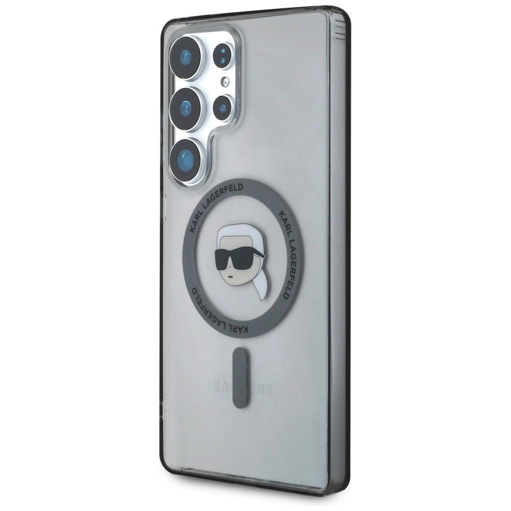 Case Karl Lagerfeld Button Karl Head Printed Logo MagSafe Samsung Galaxy S25 Ultra black_1