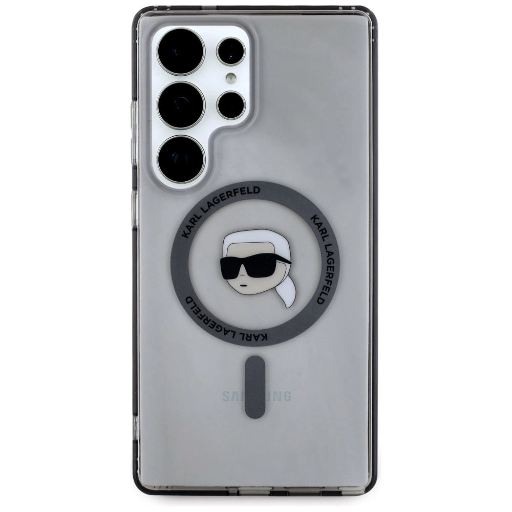 Case Karl Lagerfeld Button Karl Head Printed Logo MagSafe Samsung Galaxy S25 Ultra black_2