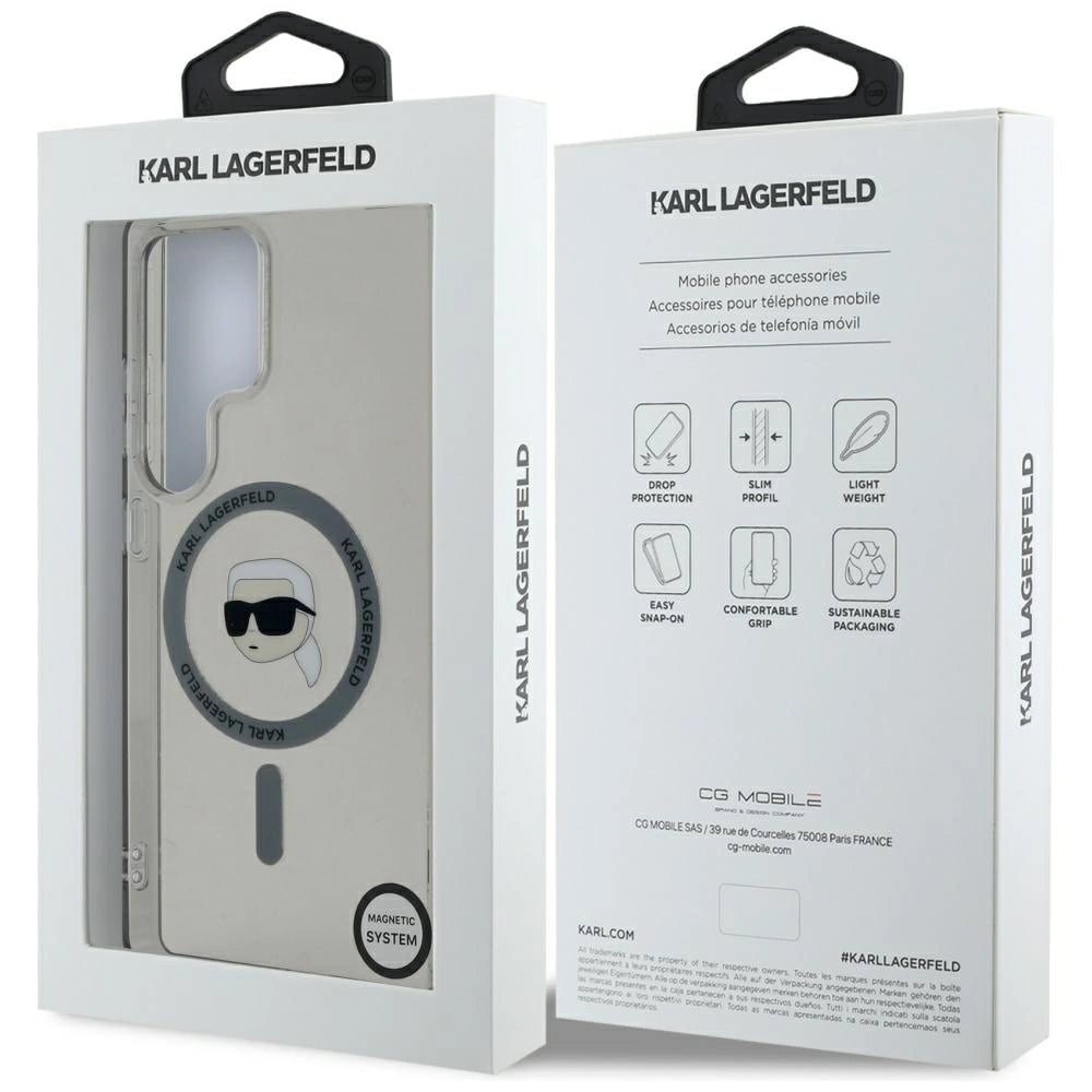 Case Karl Lagerfeld Button Karl Head Printed Logo MagSafe Samsung Galaxy S25 Ultra black_7
