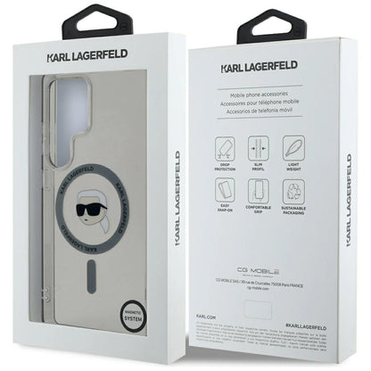 Case Karl Lagerfeld Button Karl Head Printed Logo MagSafe Samsung Galaxy S25 Ultra black_7
